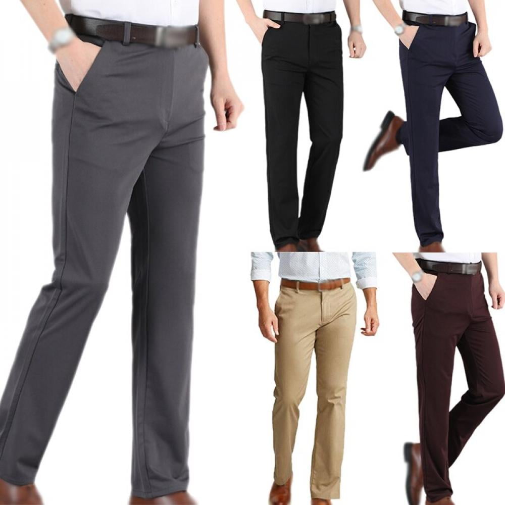 Men Casual Plaid Check Dress Pants Slim Fit Business Formal Skinny Long  Trousers | Fruugo IN